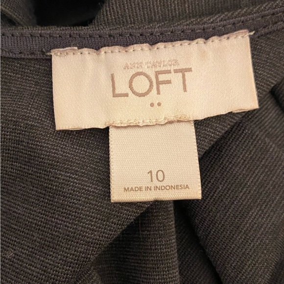 LOFT Pleated Sleeveless Dress Charcoal Gray - Picture 2 of 7